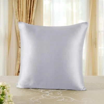 Imagen de TOWNSSILK Funda de Almohada 100% Seda Morera, cuida el Cabello y la Piel, Ambos Lados 19 Momme, 1 Unidad,Silver， 80 x cm