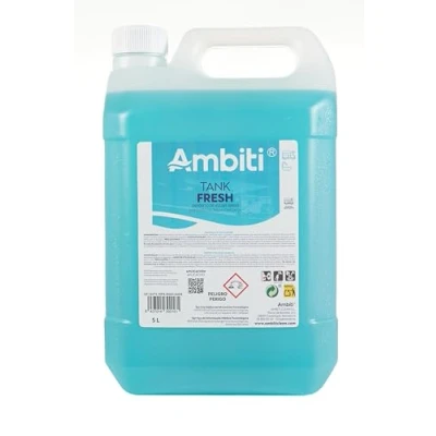 Imagen de Ambiti Tank Fresh Aditivo Biodegradable para Depósito Aguas Grises Elimina Olores y Sedimentos en Duchas, Fregaderos Desagües de Autocaravanas Campers Fragancia Piña Colada 5L