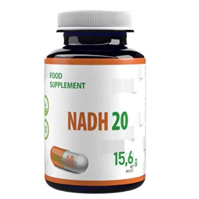 Imagen de NADH 20mg 60 Cápsulas Veganas, Probado en Laboratorio, suplemento de alta resistencia, sin gluten OGM