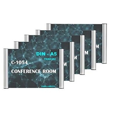 Imagen de TUKA i AKUT 5pz A5 Placa para puerta, placas transparente, extra robusto señal puerta de oficina, letrero 210mmx148mm, información, Montaje Atornillado o Fijación Adhesiva, TKD8302 5x