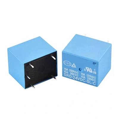 Imagen de Heschen Relé de placa para, PC SRD 24VDC SL C, DC24V Bobina, SPDT, 10A 250VAC, 5 pines terminales, paquete 2 unidades