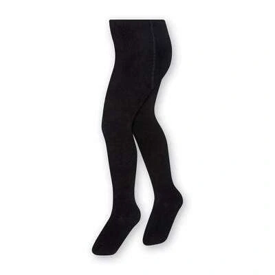 Imagen de STEVEN Medias de algodón lisas y suaves para niños/Altura 68 cm 158 cm/Perfectas los días más fríos/Opacas/Medias niños/Unisex/Edad 0 11/Negro/68 74