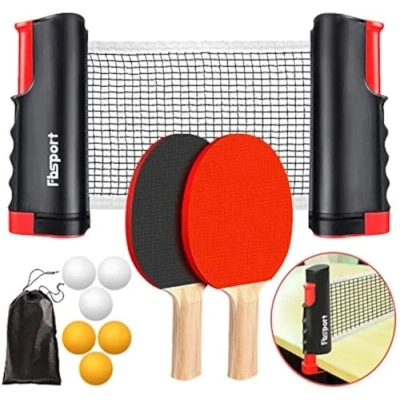 Imagen de Red de Ping Pong para Mesa Ajustable Mesa,Palas con y Pelotas,Juego Extensible,Sets Pong,2 Raquetas Tenis Mesa,6 Pelotas
