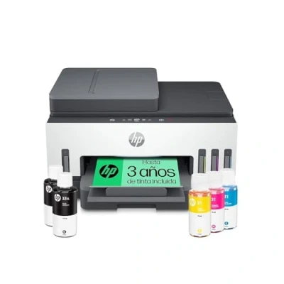 Imagen de Impresora HP Smart Tank 7605, Panel táctil, Wi Fi®, Wolf, Aplicación Smart, Impresión automática a doble cara, Gris