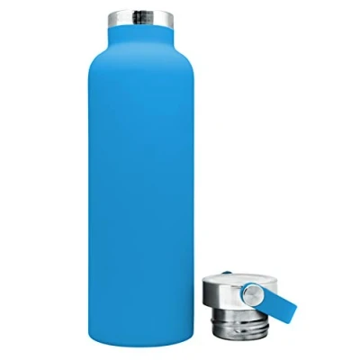 Imagen de Nerthus FIH 764 Botella Termo Tapón Asa Doble Pared para frios y Calientes Color Azul de Acero Inoxidable 750 ml, Libre BPA, 18/8