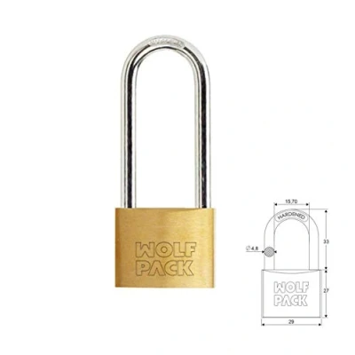 Imagen de WOLFPACK LINEA PROFESIONAL Candado Laton Arco Largo Llaves Iguales 30 mm. Nº1