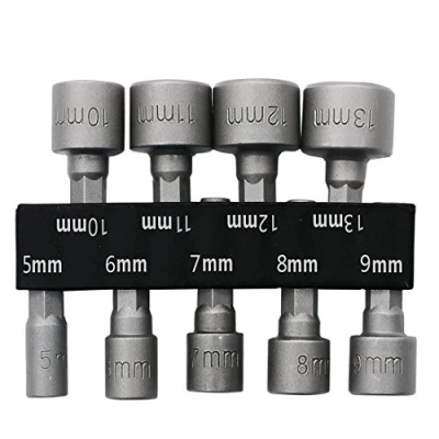 Imagen de Juego de 9 llaves tubo 5 a 13mm para tornillos hexagonales 1/4 pulgada