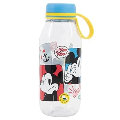 Imagen de Botella de agua infantil Ecozen 460 ml con tapón colgador Mickey Mouse