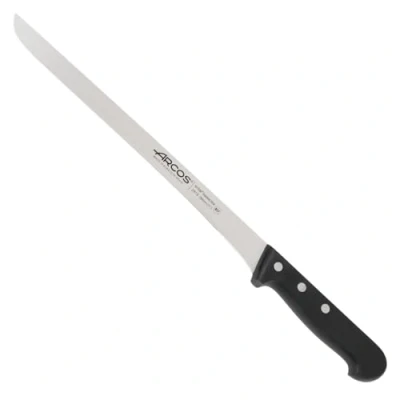 Imagen de Arcos Serie Universal Cuchillo Jamonero Hoja de Acero Forjado Inoxidable NITRUM 280 mm Mango Fabricado en Polioximetileno (POM) Color Negro