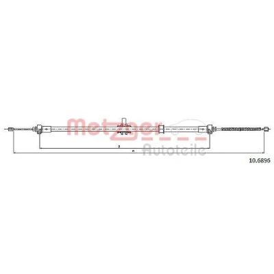 Imagen de METZGER 10.6896 Cable de Freno Mano Atrás izquierda, derecha, izquierda 1953/1734 Tambor COFLE DACIA: Lodgy