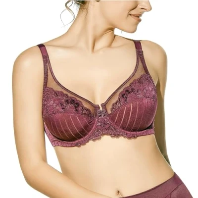 Imagen de Creaciones Selene Mariluz Sujetador con aros, Mujer, Talla: 85C, Burdeos