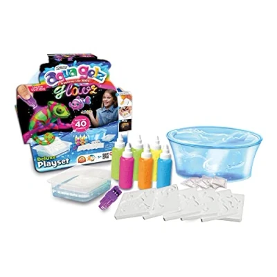 Imagen de Simba Aquagelz Deluxe Set, Brilla en la Oscuridad, Crea Figuras Blanditas 3D, 6 Botes de Gel Linterna, Moldes, Bol, 5 Sobres Mezcla (106322590)