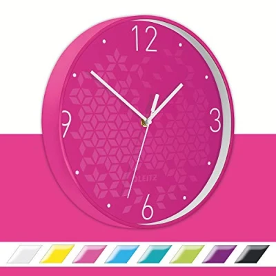 Imagen de Leitz Reloj de Pared Wow, Rosa, Fucsia, 32.5 x 31.1 cm