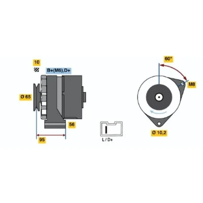 Imagen de BOSCH 0 986 034 830 Alternador 14V 50A CITROËN: C15 Furgón, AX, BX Hatchback, PEUGEOT: 205 II 405 I Berlina, F Furgón
