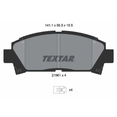 Imagen de TEXTAR 2196102 Juego de pastillas freno con avisador acústico desgaste TOYOTA: MR2 II Coupé, Avensis I Berlina, Familiar