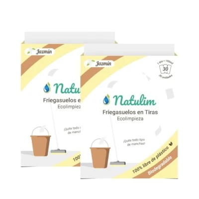 Imagen de Natulim Fregasuelos en Tiras Ecológico (30 usos) Eco, Limpiapisos, Limpiador de Suelos Made in Spain Limpia sin Ensuciar el Planeta (Fragancia Jazmín) 2 Pack
