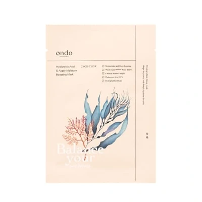 Imagen de Ondo Beauty 36.5 Hyaluronic Acid &amp; Algae Moisture Boosting Mask, mascarilla facial coreana hidratante con ácido hialurónico y algas, 25ml