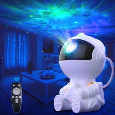 Imagen de Macchiatto proyector de cielo estrellado astronauta, con mando a distancia, 8 modos niebla rotación 360, lámpara para niños y adultos,