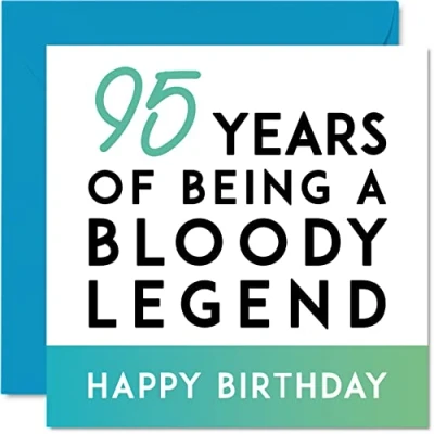 Imagen de Divertida tarjeta de cumpleaños 95 para hombres y mujeres, con texto en inglés &quot;Being A Legend&quot;, noventa cinco, quinto, feliz él, su gran abuelo, niñera, abuela,