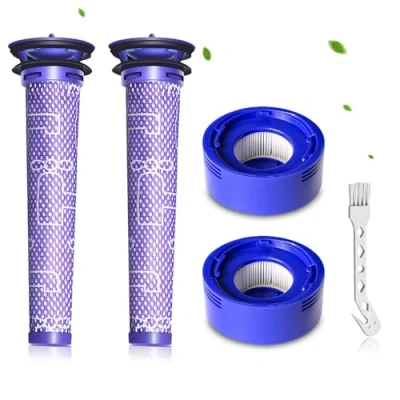 Imagen de Filtro para Dyson V8 V7, pack de 2 filtros repuesto aspiradora V7 Absolute Animal Motorhead,2 HEPA, prefiltros, sustituye las piezas 965661 01 y 967478 (V8/V7)