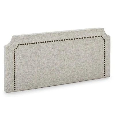 Imagen de marckonfort Cabecero tapizado Leonor 140 x 60 cm Gris, Tachuelas en Color Marrón, Grosor Total 8