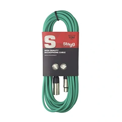 Imagen de Stagg 10 m cable XLR a conector para micrófono de calidad, verde