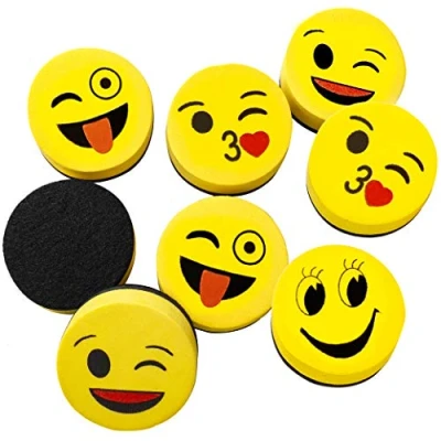 Imagen de Borradors Magnetico de Pizarra Blanca, Niños Smiley Tablero Borrado en Seco Erasers, Mini Limpiadores Espuma 5 cm para la Oficina, el Hogar y Las Aulas (16pcs)