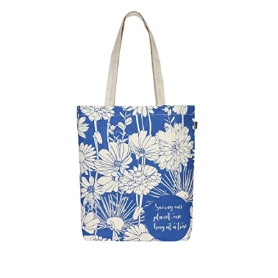 Imagen de Eco Right bolsa de lona para mujer, hombro algodón orgánico, compras reutilizable comestibles, bolsas regalo, libros, viaje