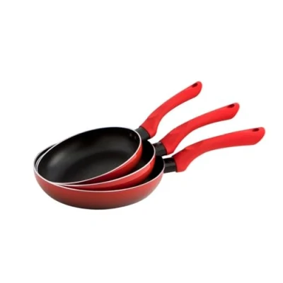 Imagen de Quid Tokio Set 3 Sartenes Aluminio Estampado 20 24 28cm Rojo