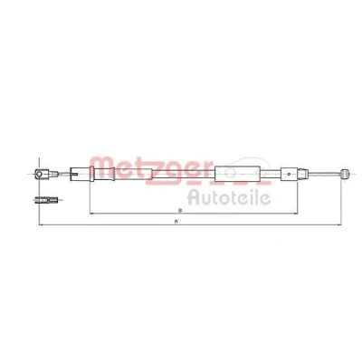 Imagen de METZGER 10.9836 Cable de Freno Mano Atrás derecha 1152/903 COFLE MERCEDES BENZ: Vito Bus, Mixto