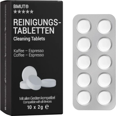 Imagen de 10 pastillas de limpieza para cafeteras automáticas contra residuos aceite café Jura, Siemens, Delonghi, Krups, etc.