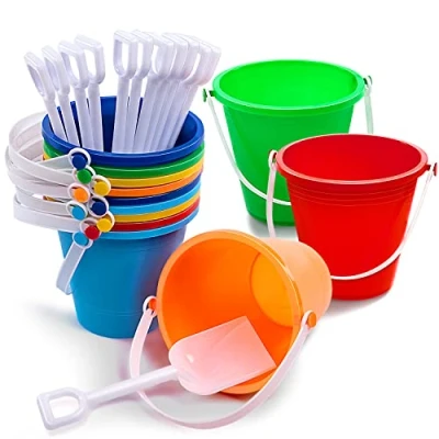 Imagen de Sloosh 12 Juegos de Cubos Arena con Palas para Niños Playa Juguetes Regalos Fiestas Juego Plástico Asas
