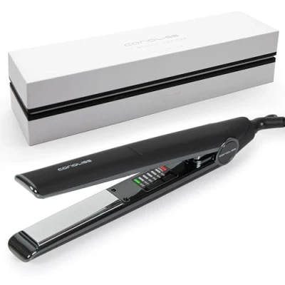 Imagen de Corioliss C1 Plancha del pelo Profesional Placas de titanio Alisado y Ondas Temperatura ajustable 120º 235º Calentamiento 20 seg Con funda Viaje Black Chrome
