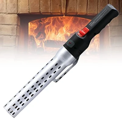 Imagen de Encendedor Barbacoa Electrico, Portátil Barbacoas de Carbon, Enciende Rápidamente en 60s, Multifunción Chimenea, 2000W, Máximo: 650 ℃ (Color:Silver)