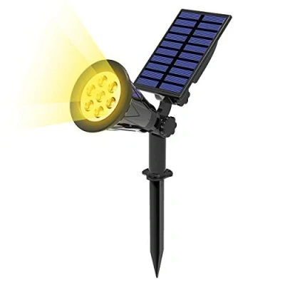 Imagen de T SUN 7 LED Foco Solar, Impermeable Luces Solares Exterior, Luz de Jardín, 2 Modos Iluminación Opcionales, ángulo 180 Ajustable, Proyecto Solar para Entrada, Camino.(3000K)