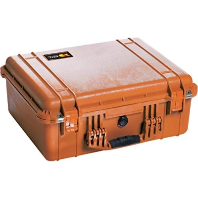 Imagen de PELI 1550 Caja Resistente al Agua e Impactos para la protección de Equipos electrónicos y fotográficos, IP67 estanca, 33L Capacidad, Fabricada en Alemania, sin Espuma, Color Naranja