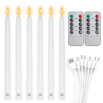 Imagen de EXTSUD velas LED sin llama con función de temporizador y mando a distancia, recargables, 100 horas trabajo, paquete 6 para decoración romántica habitaciones boda fiestas