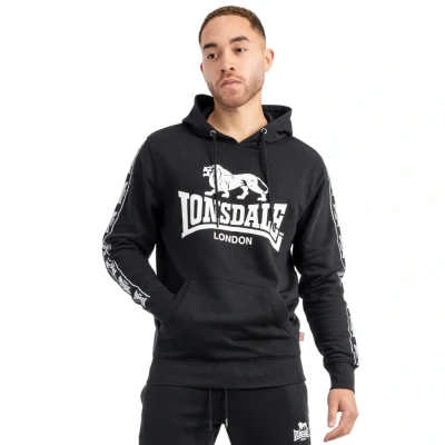 Imagen de Lonsdale Normale Passform Scousburgh Jersey con capucha, Hombre, Talla: Large, Black white