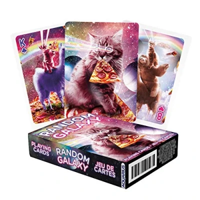 Imagen de AQUARIUS cartas de juego galaxia aleatoria Perezosos, llamas, gatos, láseres y más Baraja temática para tus juegos favoritos Producto oficial coleccionables