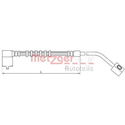 Imagen de METZGER 4110686 Latiguillos de Freno Eje delantero, izquierda 310 UNF3/8&quot; 24 CHRYSLER: PT Cruiser Familiar, Cabrio