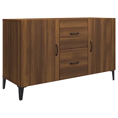 Imagen de vidaXL Aparador Armario Auxiliar Alacena Mesa Consola Entrada Pasillo Vestíbulo Recibidor Mueble de Madera Contrachapada Marrón Roble 100x36x60 cm