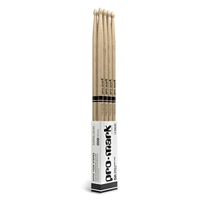 Imagen de ProMark Classic Attack 5A Shira Kashi Oak Drumstick, Oval Wood Tip, 4 Pack