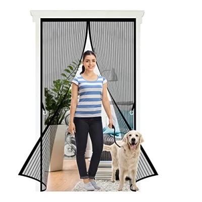 Imagen de Mosquitera puerta Magnetica 90 x 210 cm Cortina para Puertas Antimosquitos de balcón sala estar patio, Negro