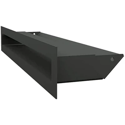Imagen de Rejilla de ventilación KRATKI AIR aire caliente 6 x 40 cm Negro escape para chimeneas Entrada en un ángulo 45 grados