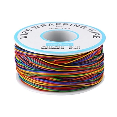 Imagen de Cable electrico 3 Hilos de Embalaje Prueba Aislamiento Colores Cobre Estaado DIY P/N B 30 1000 280M 30AWG 250M