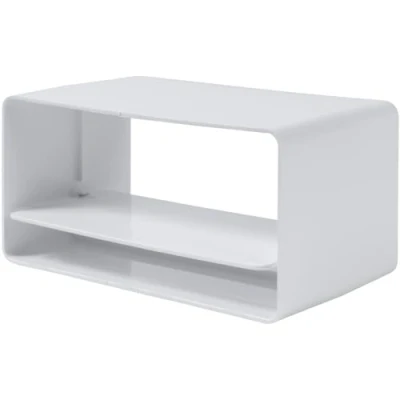 Imagen de Vent Systems Conector de conducto rectangular 110 x 55 mm con amortiguador retroceso salida tubo Calefacción, refrigeración, ventilación Adaptador canal del sistema HVAC
