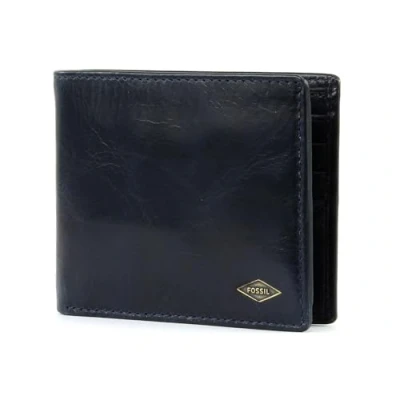 Imagen de Fossil Billetera para Hombre Ryan, de piel azul marino 10.8 cm largo x 1.91 ancho 8.89 alto ML3729400
