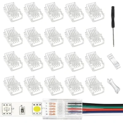 Imagen de EPLZON 5Pin 10mm Conector de Tira LED rápido luz Cinta conectores sin Soldadura para monocromática SMD 5050/5630 Ancho(20piezas)