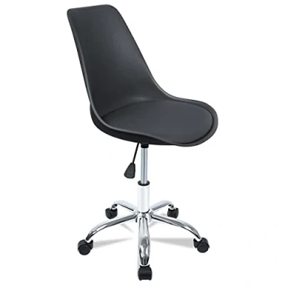 Imagen de Silla de Escritorio para Oficina Estudio Comedor Sin Reposabrazos Ergonómica con Ruedas Altura Ajustable
