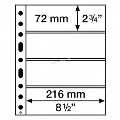 Imagen de Leuchtturm 358075 Fundas de plástico Transparente SH 312 4 Bolsillos horizontales para Billetes Banco y colección Paquete 50 PP